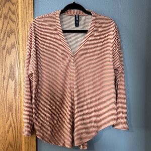 Agnes & Dora Rust Striped Long Sleeve Top